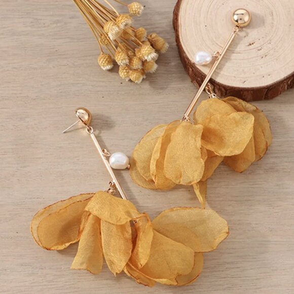 🍏50% OFF/3+...Dried Flower Petals Dangle Earrings - Picture 2 of 6